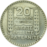 20 Francs Turin 1929 - 1939 revers