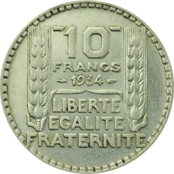 10 Francs Turin 1929 - 1939 revers