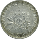 1 Francs Semeuse 1898 - 1920 revers