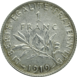50 centimes Francs Semeuse 1898 - 1920 revers