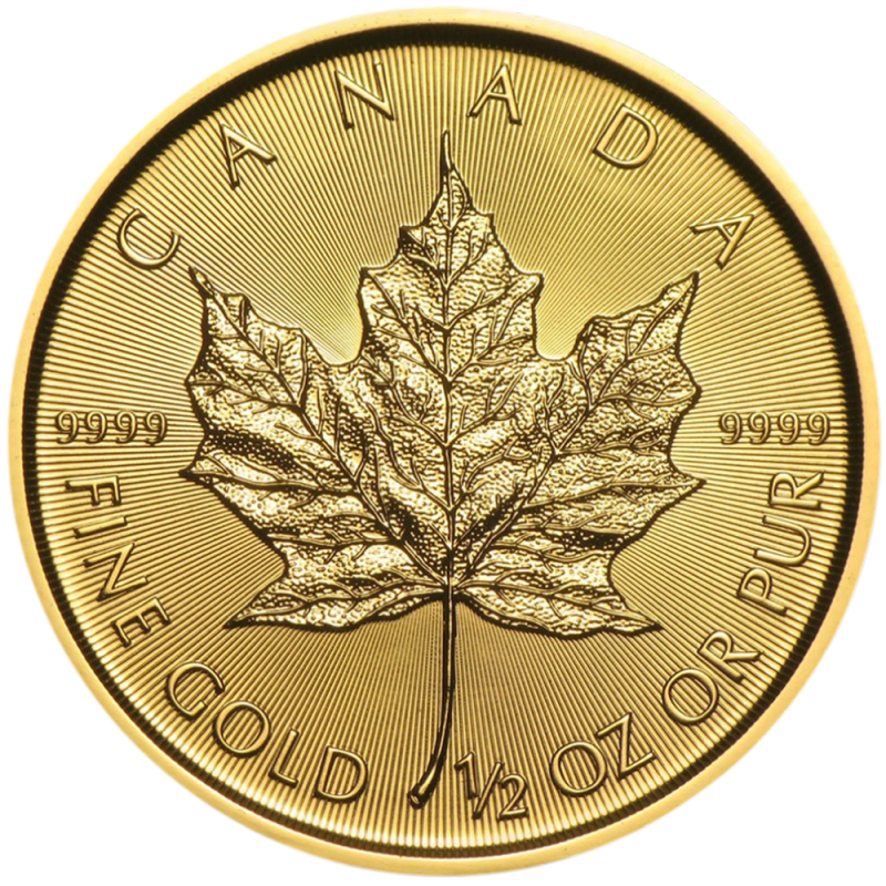 Maple Leaf 1/2 Once Or 999,9‰ | Pièce Or Canada