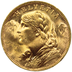 piece 20 francs Suisse avers