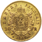 pièce de 20 Francs Napoléon revers