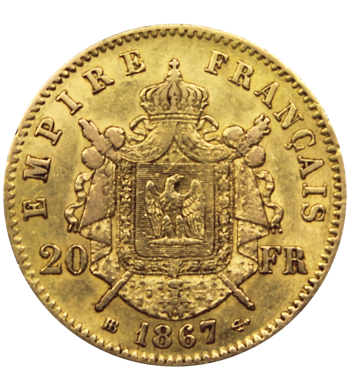pièce de 20 Francs Napoléon revers